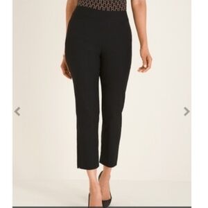 CHICOS SO SLIMMING BRIGITTE SIDE VENT BLACK CROP PANTS 0.5